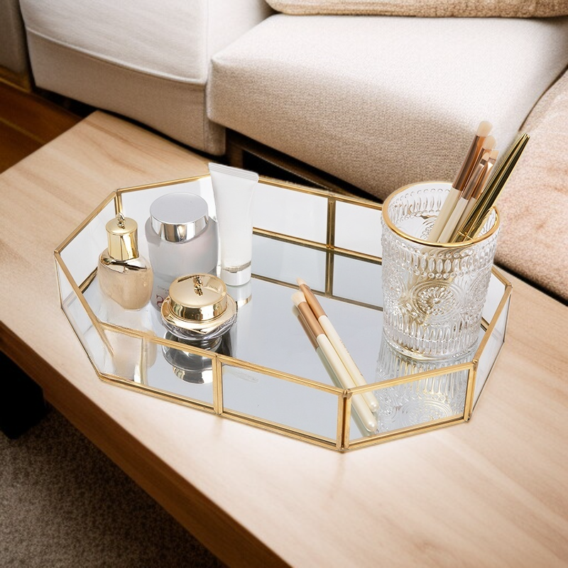 Wielofunkcyjny organizer na kosmetyki, szkatułka na biżuterię, taca dekoracyjna do domu