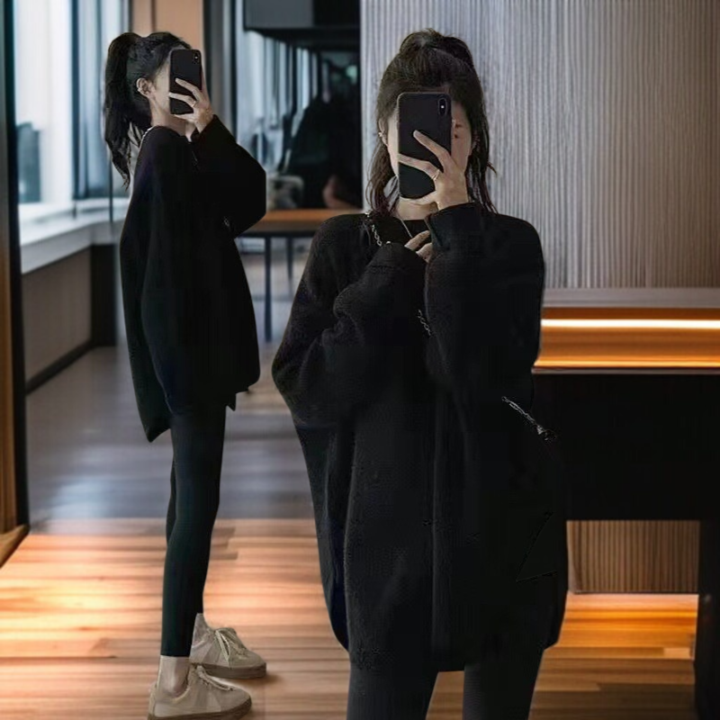 ニット セーター レディース 冬 長袖 ラウンドネック モヘア プラッシュ 暖かい セーター レディース 2024 秋冬 ソリッドカラー 多用途 ソフト ワックス状 高品質 アウター ニット ボトム 