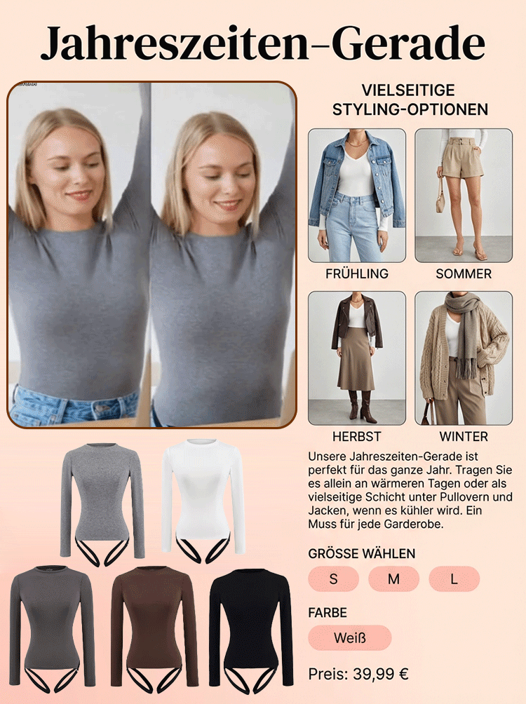 Damenfigurbetontes T-Shirt, einfarbig, langarm, Rundhalsausschnitt, modischer Look