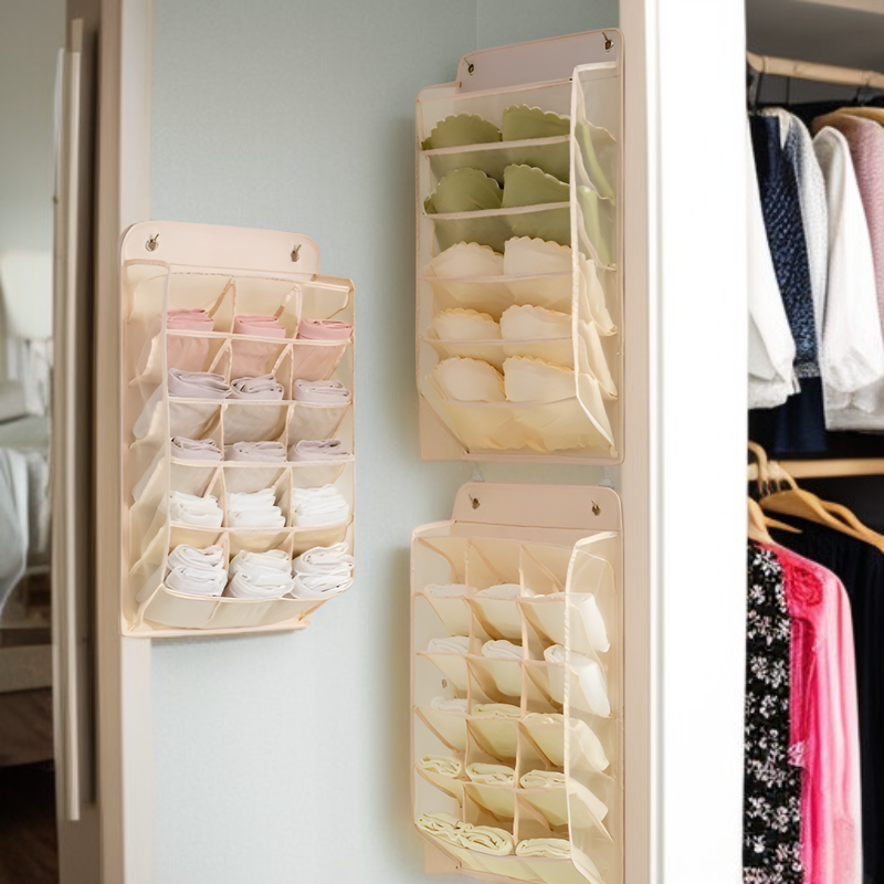 下着収納吊り下げバッグドア背面壁掛け寮ワードローブブラジャー下着靴下収納バッグボックスラックアーティファクトホーム