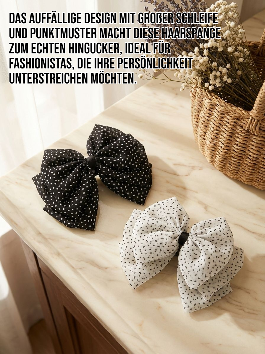 Retro Haarspange mit großer Schleife und Polka-Dots