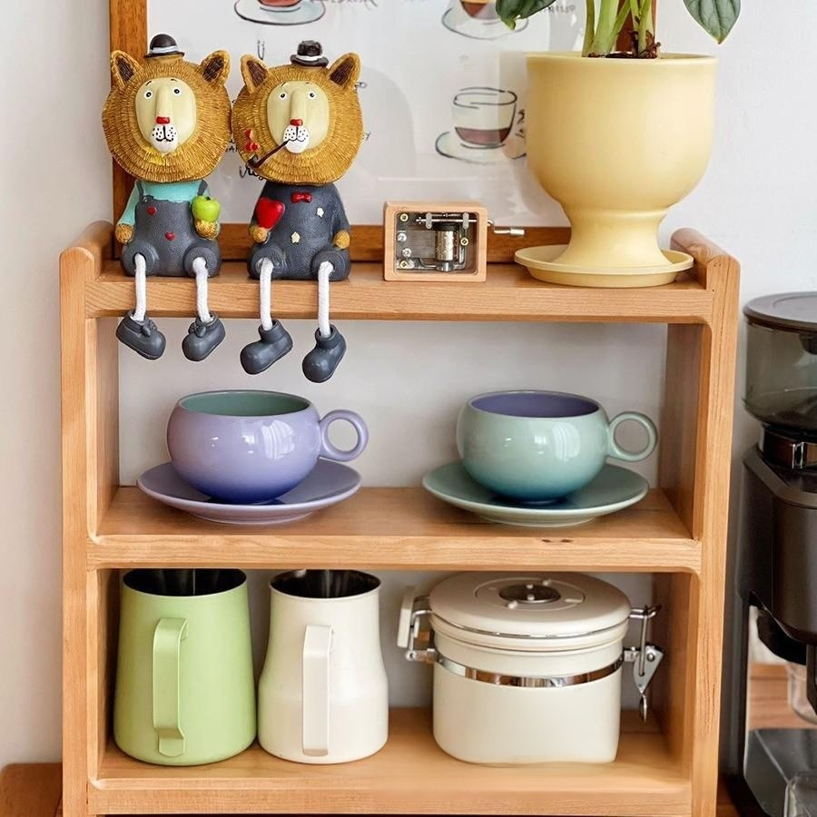 étagère de rangement en bois massif