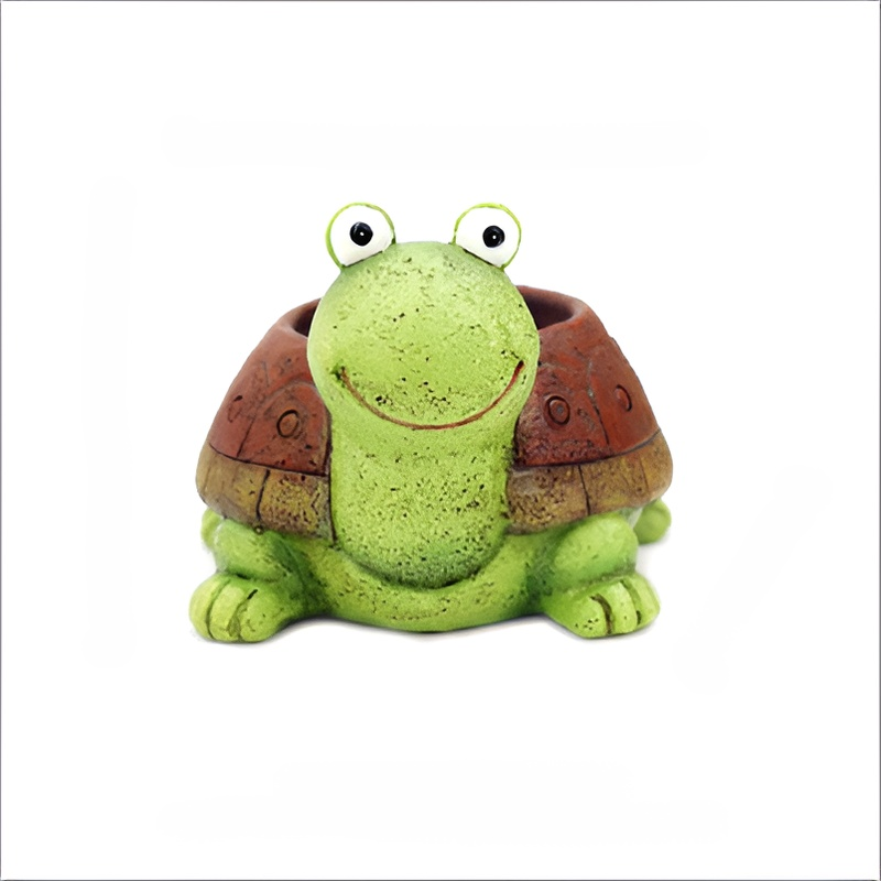 Turtle-shaped decorative plant pot