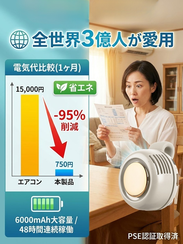 【本日半額】12,800円➡️5,980円。明日には元の価格に戻ります。 クリップ式ポータブルミニファン