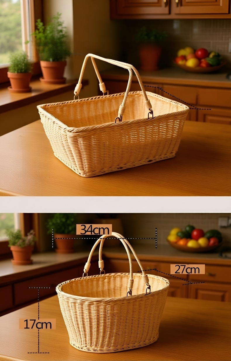 튼튼하고 내구성 좋은 짠 쇼핑 바구니 보관함