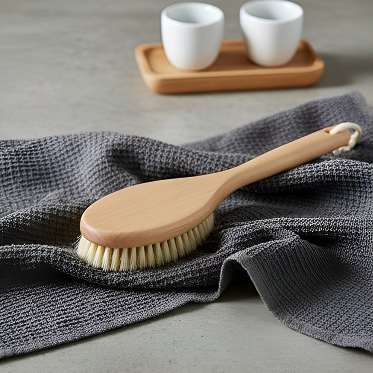 고급스러운 나무색 브러시 세트