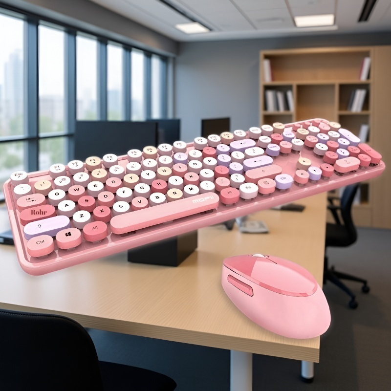 Farbenfrohe Lippenstift-Tastatur für das Büro
