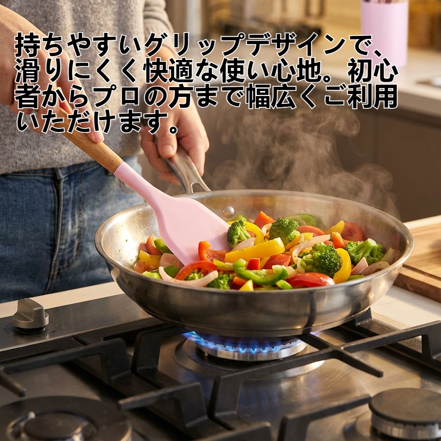 シリコン製調理器具の耐熱性を示すイメージ