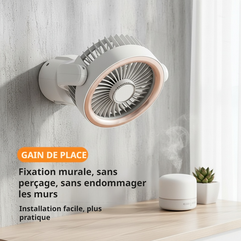 Ventilateur mini USB Lemiburg 2026, ultra silencieux, bureau/plafond, avec aromathérapie