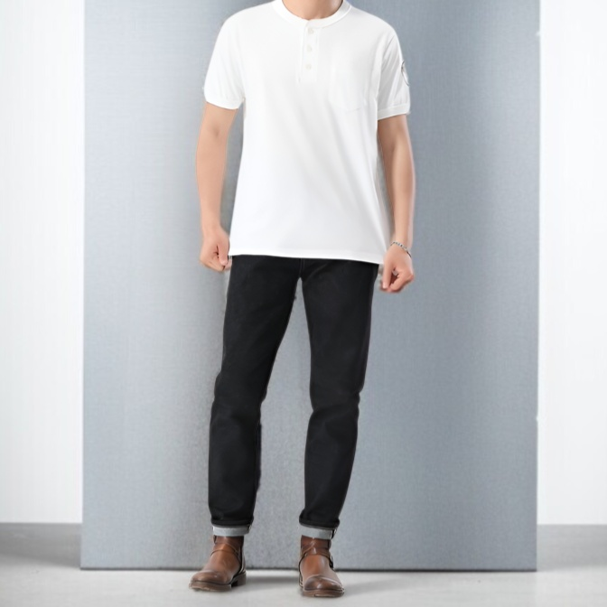 メンズ 養牛デニム 小脚 スキニージーンズ 原色セルビッジ