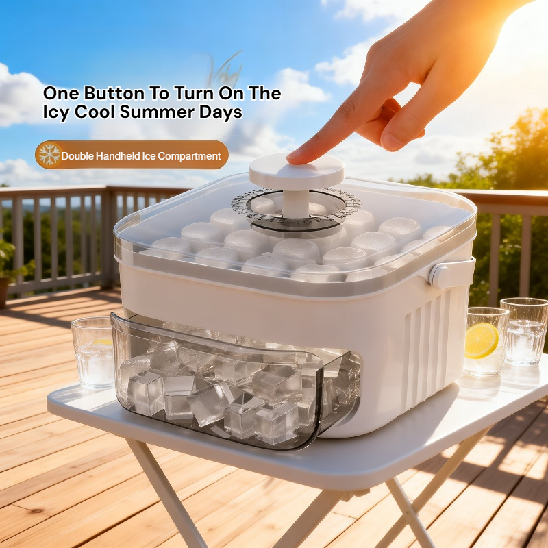 Easy-release plastic large-capacity ice storage press ice tray