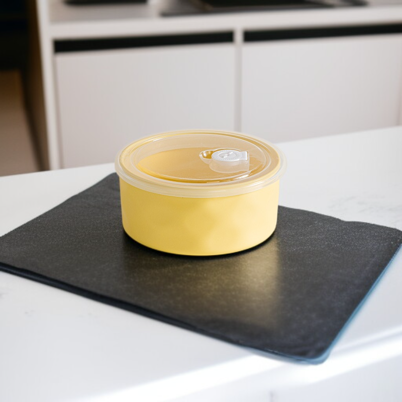 Recipiente de cerámica con tapa para almacenamiento