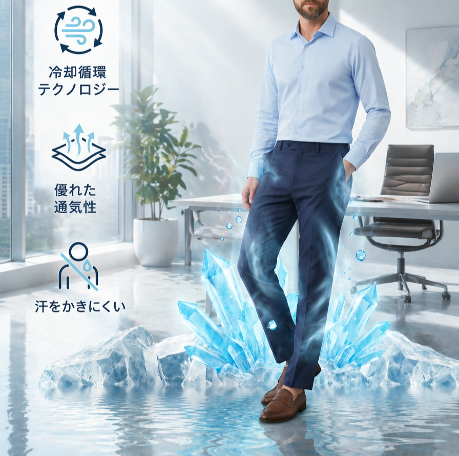 シワになりにくい生地のクローズアップ