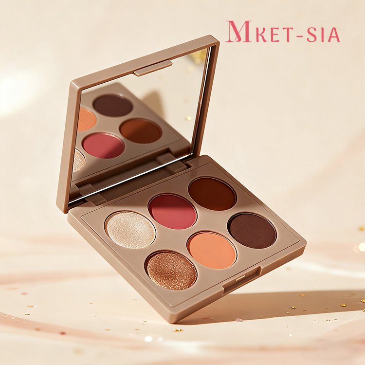 손등에 발색한 6가지 아이섀도우 컬러