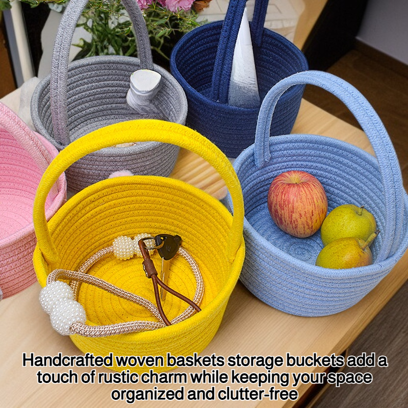 Woven baskets storage buckets