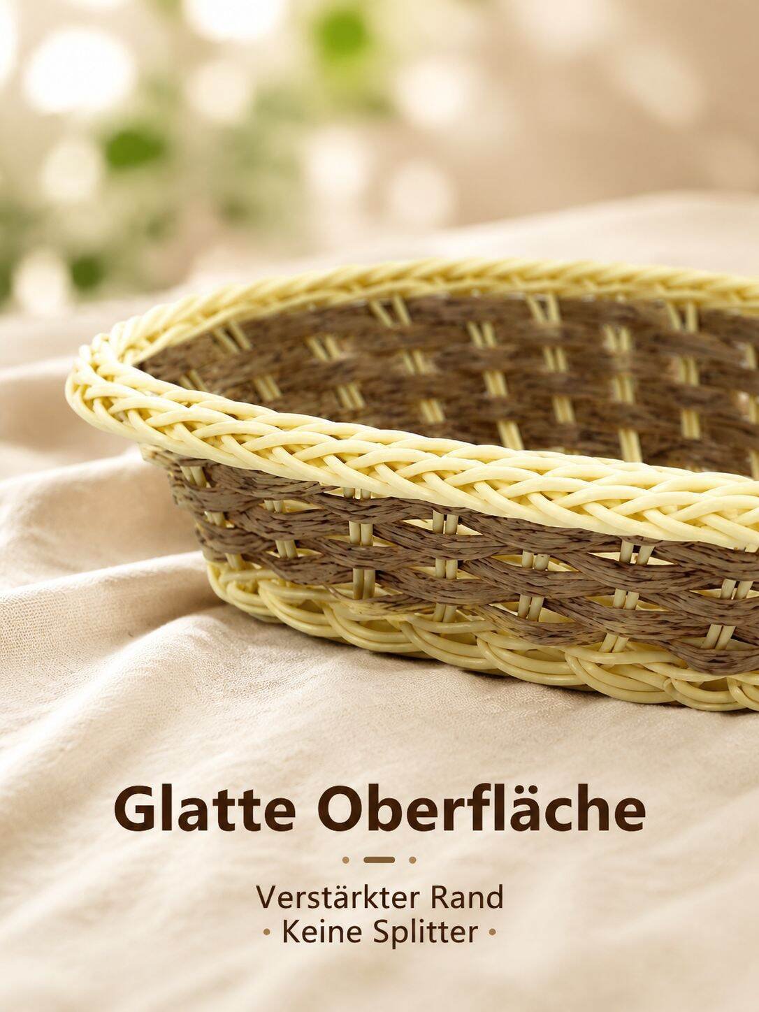 Kunst-Rattan Aufbewahrungskorb für Fernbedienungen und Kleinteile