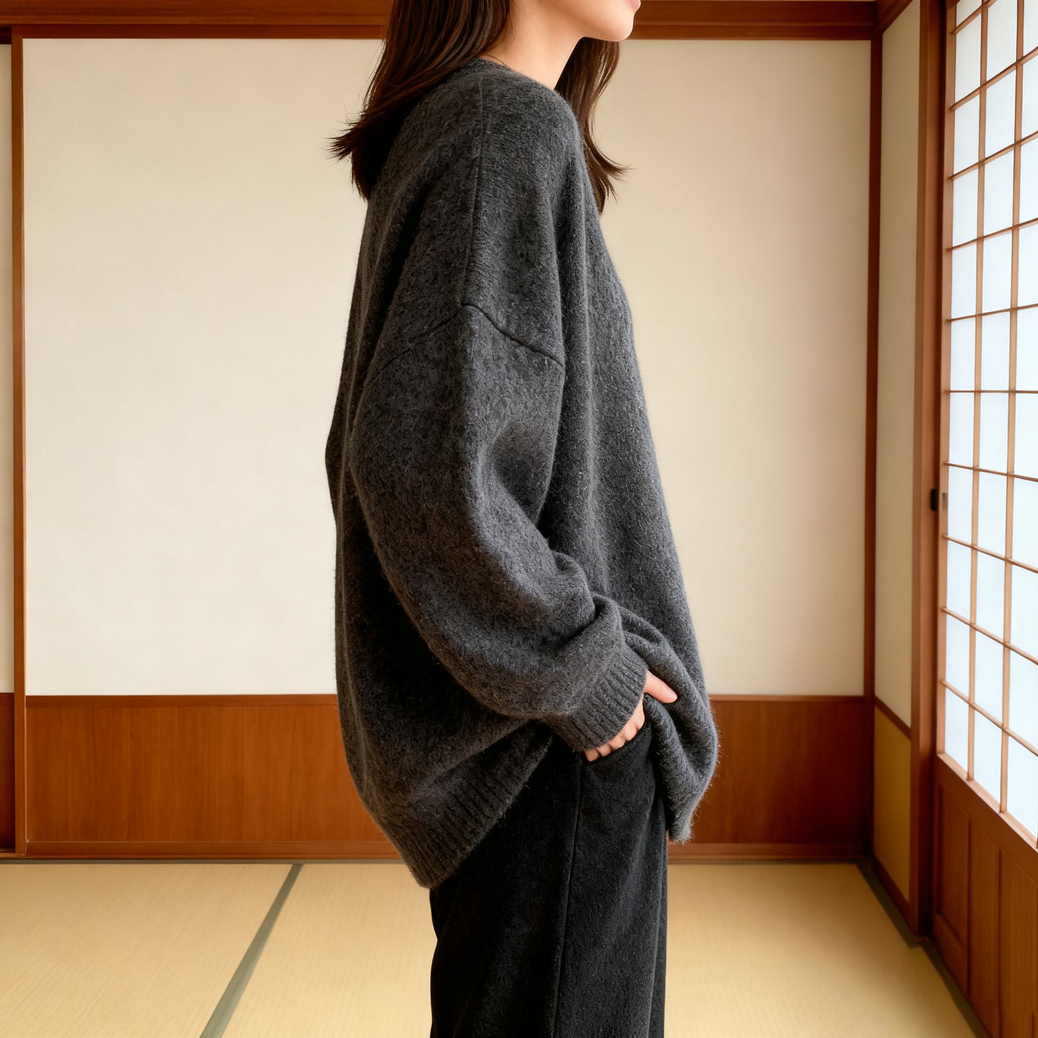 ベーシックデザインのクルーネックプルオーバー