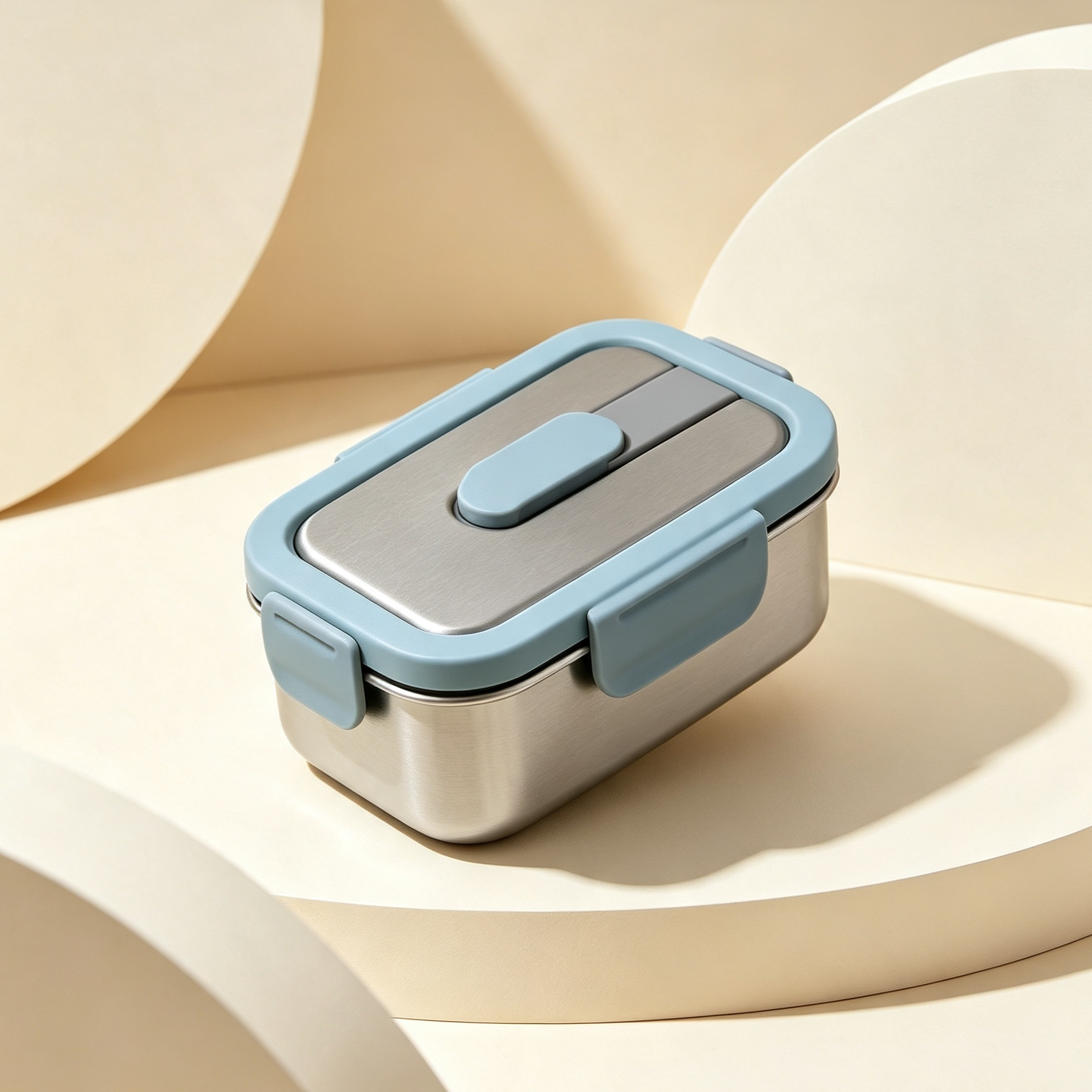 Leak-proof stainless steel lunch containers with lids
