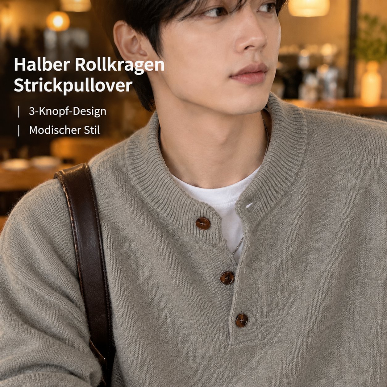 Modischer Herren-Strickpullover im Loose Fit
