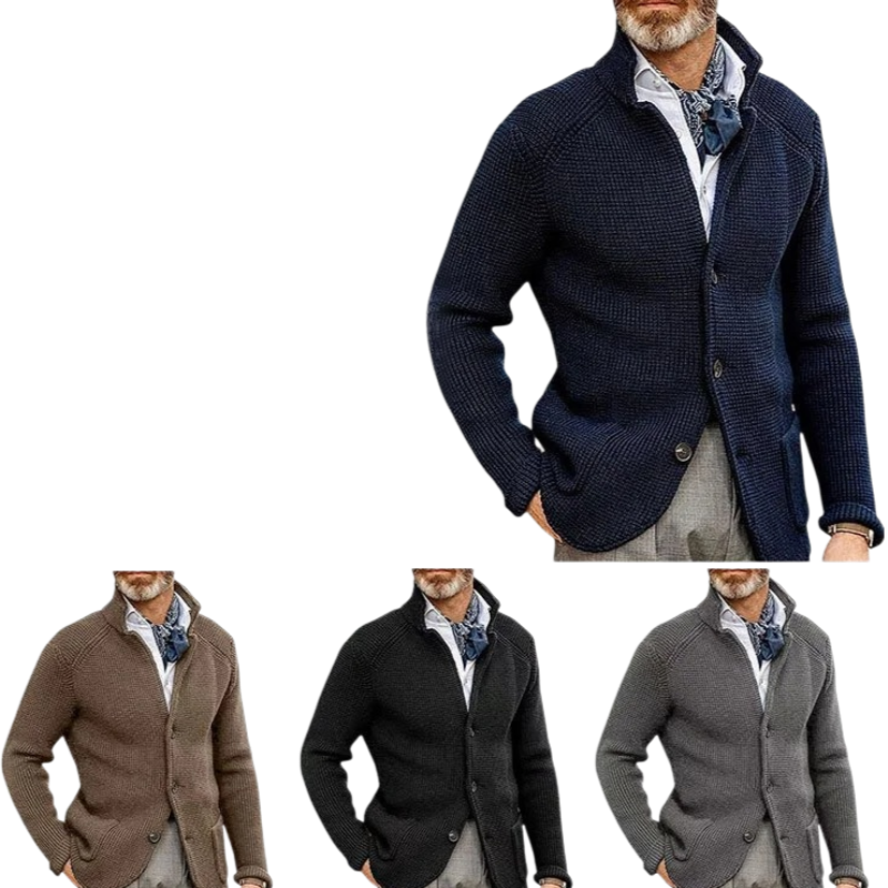 秋冬立襟開衫スーツ厚手のニットジャケットコート