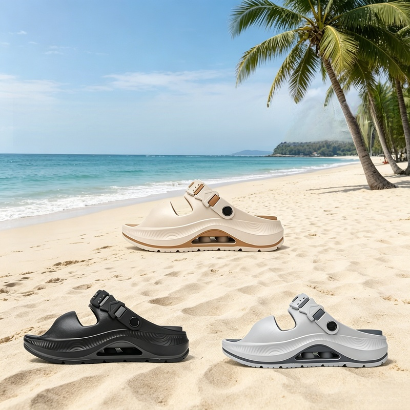 Men's Fashionable Casual Beach Sandals, Summer Soft Sole Non-Slip Home Slippers