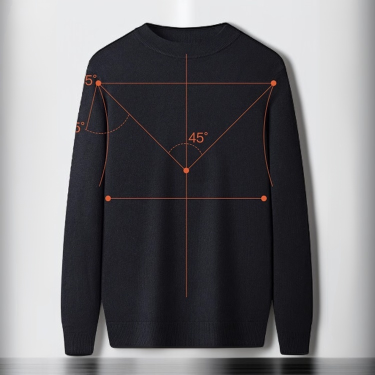 남성 라운드 클래식 슬림핏 스웨터