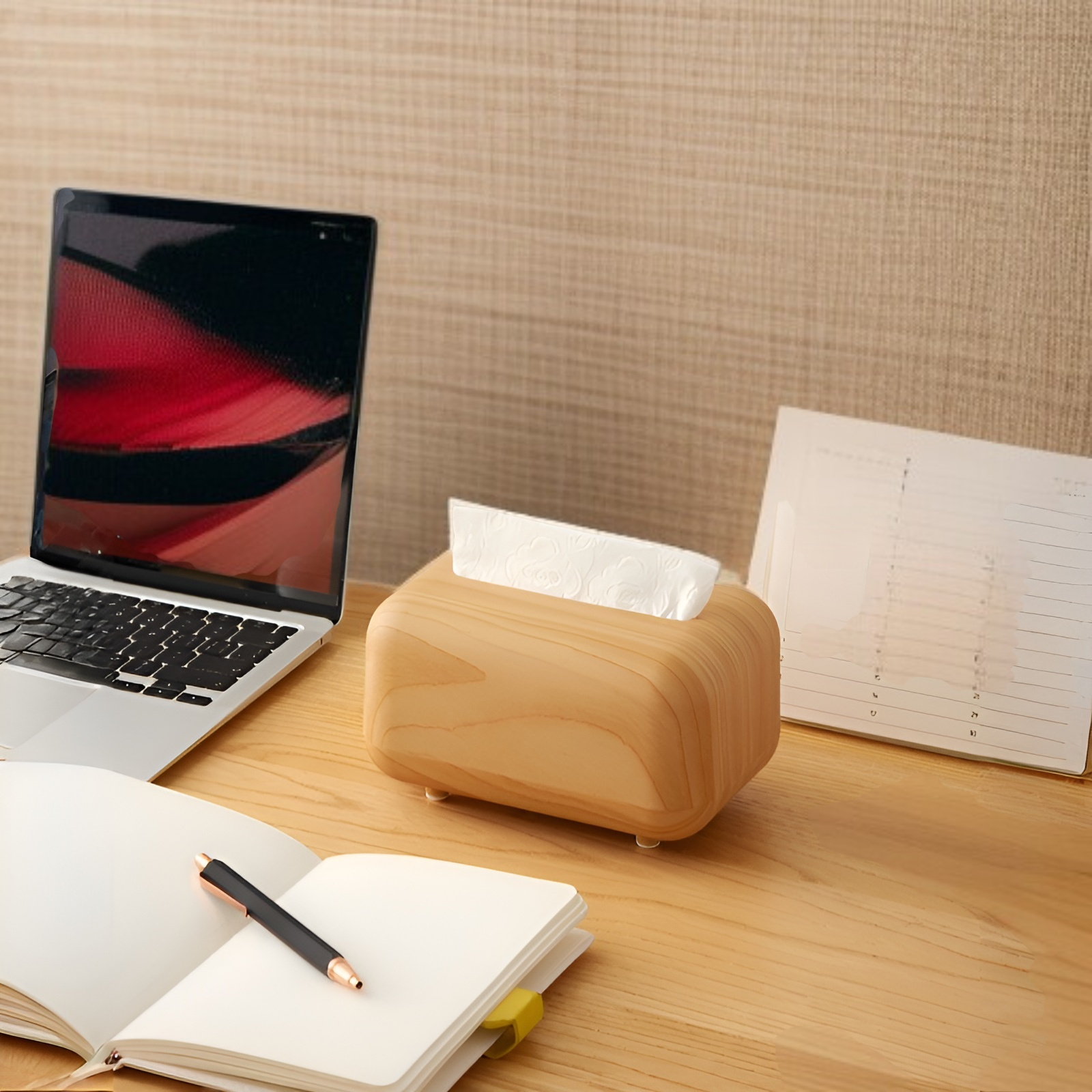 통나무 스타일 홈 데스크탑 냅킨 상자