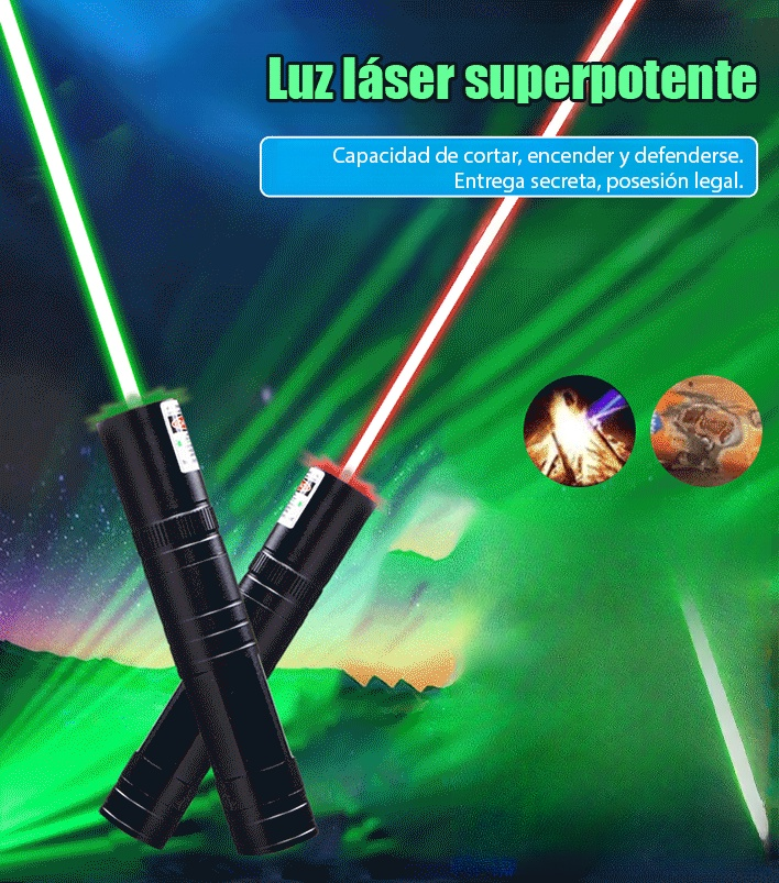 Luz láser de punto único rojo y verde