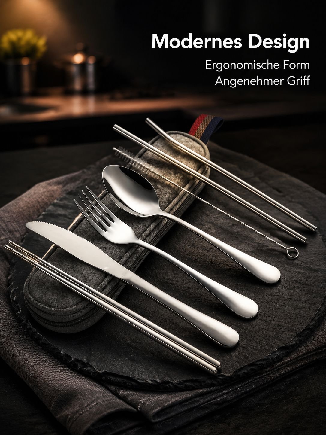 Edelstahl Besteck Set Kombi