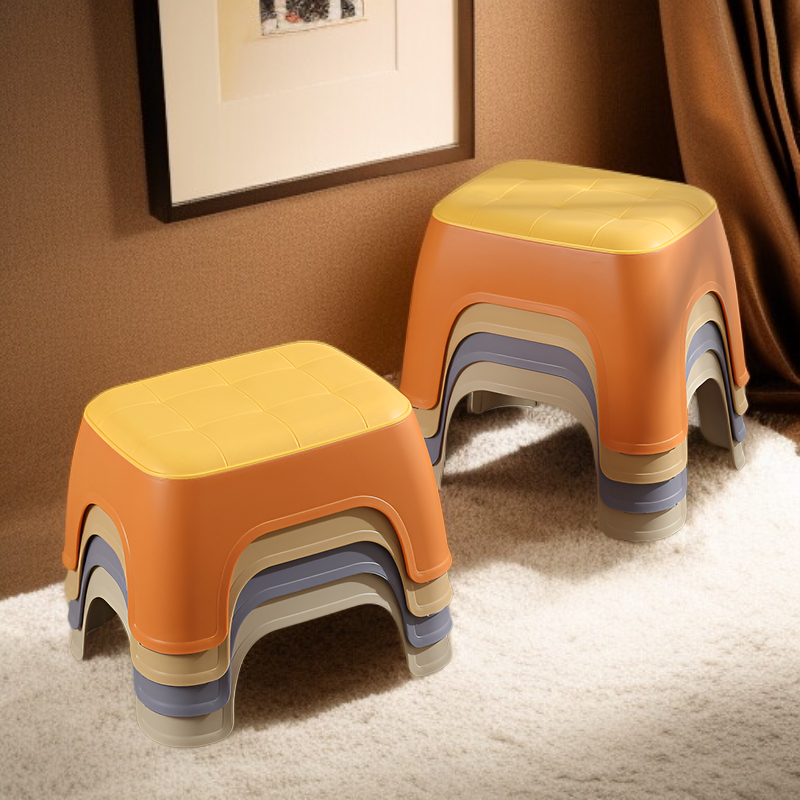 プラスチック製の小さなスツール子供用スツールホームリビングルームモダンなシンプルなスツール滑り止め調理済みゴム靴交換ベンチ足正方形のスツール