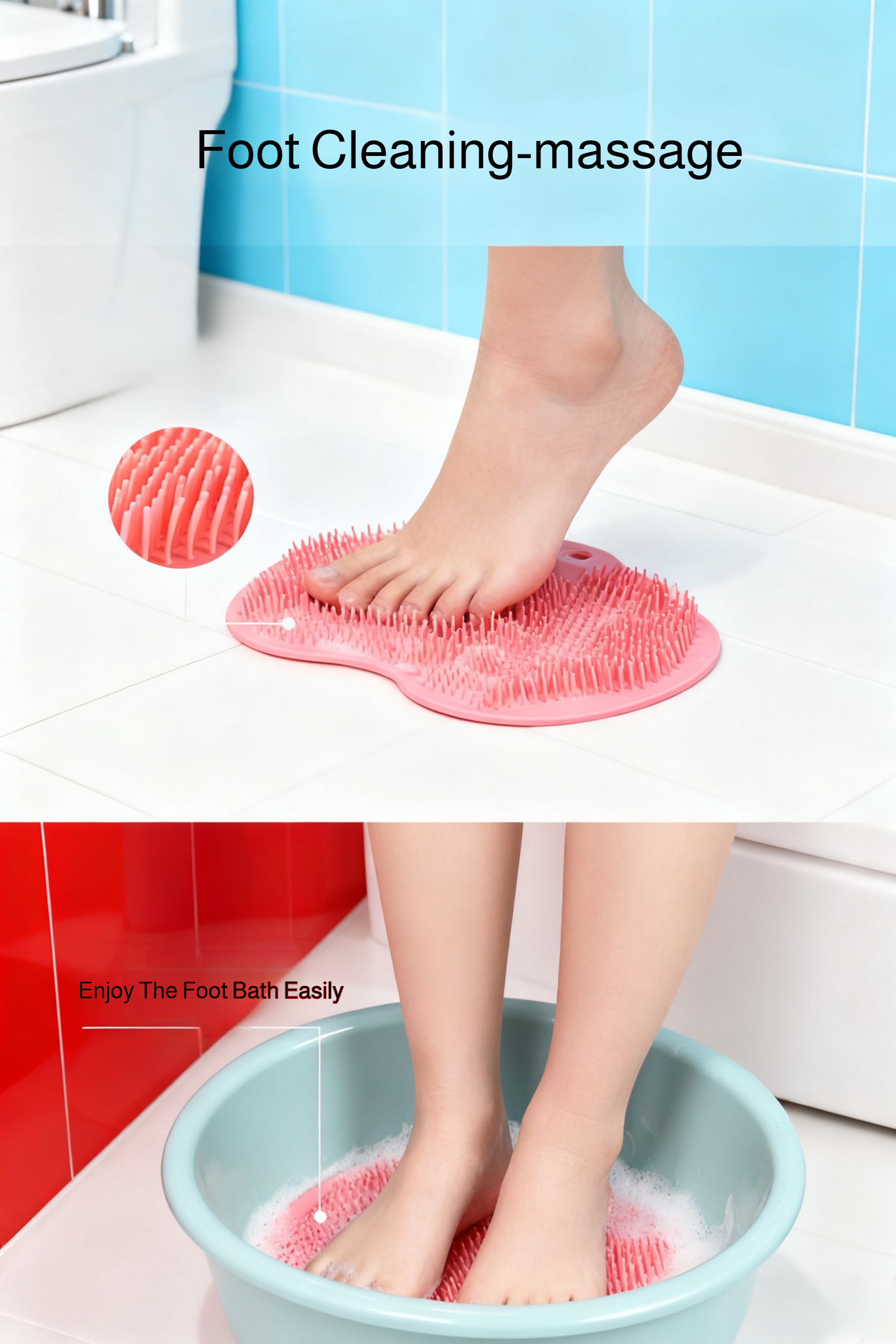Foot cleaning pad with non-slip base