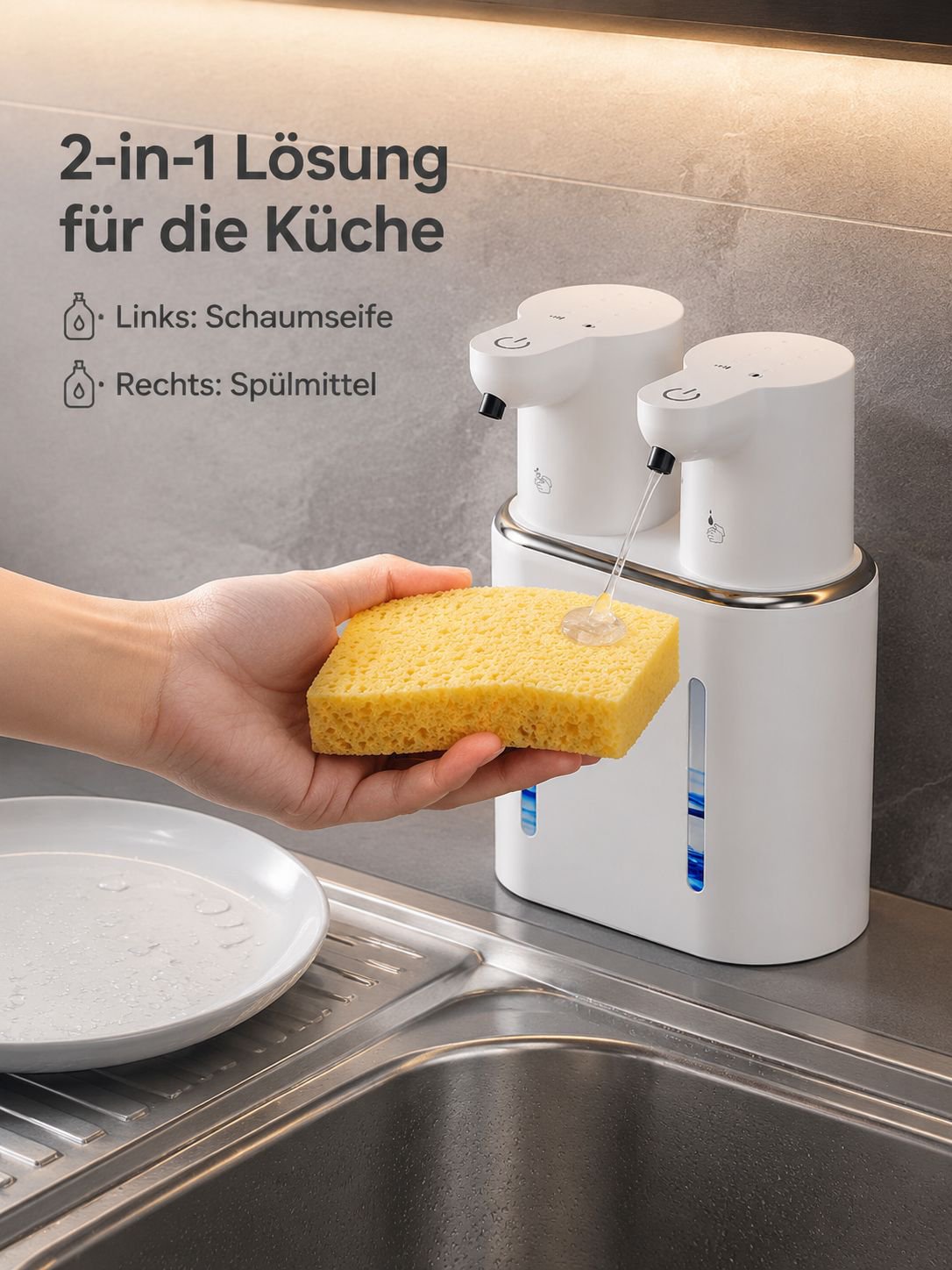 Kontaktloser Seifenspender für hygienische Handwäsche