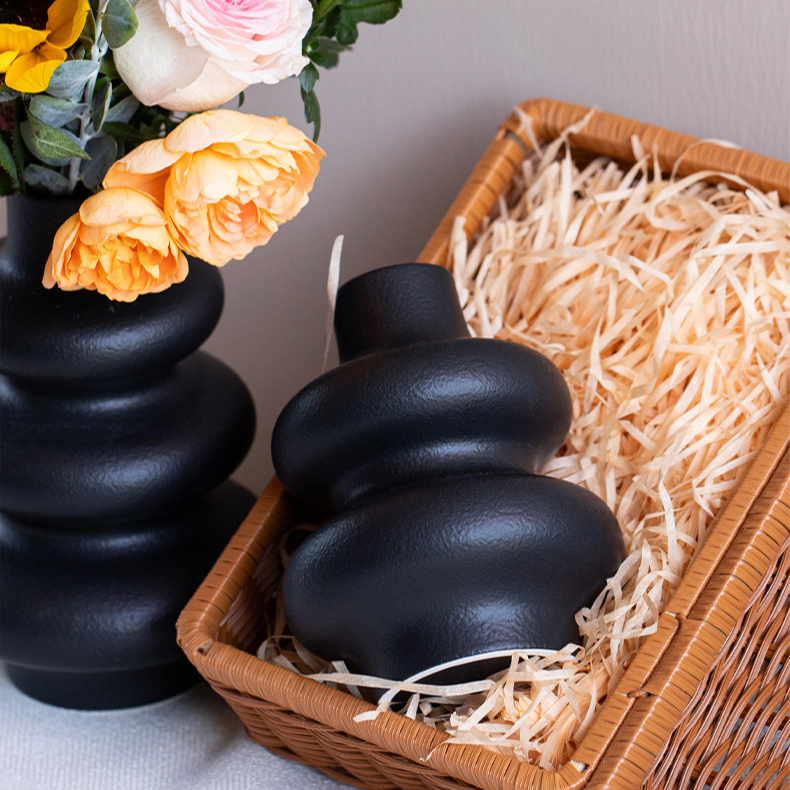 Jarrón de cerámica mate de alta estética decoración para el hogar