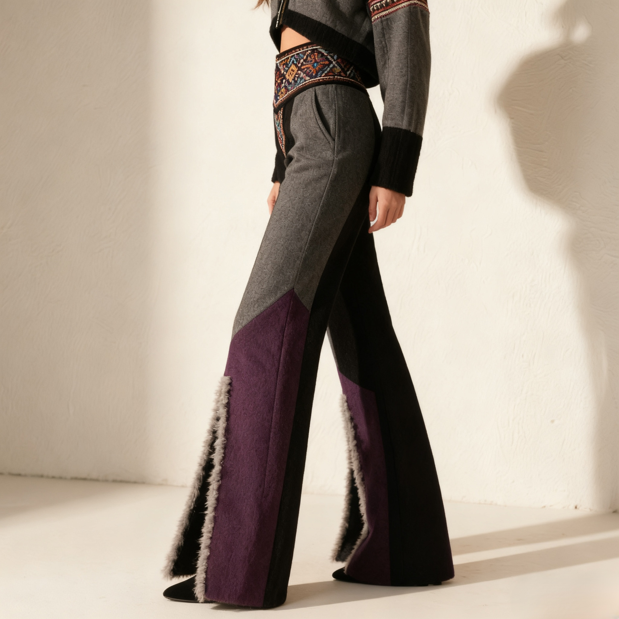 트렌디 롱 부츠컷 팬츠 전체 이미지