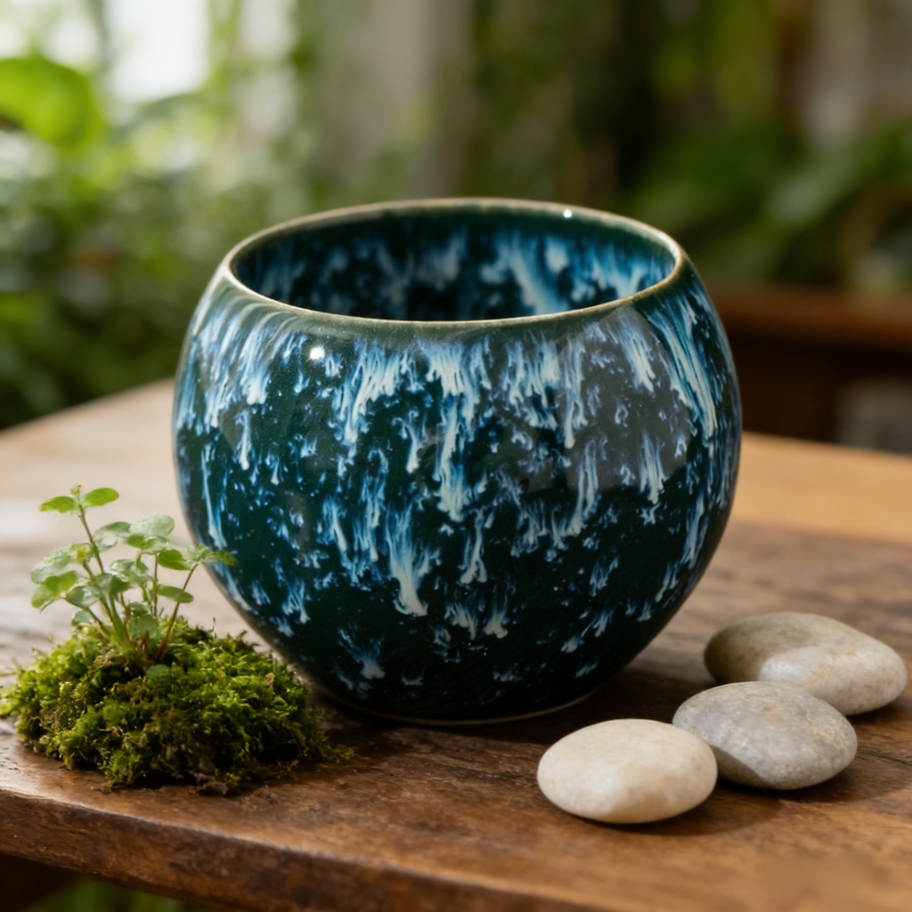 Keramik-Tee-Becher Set mit Yao-Bian Fünf-Elementen