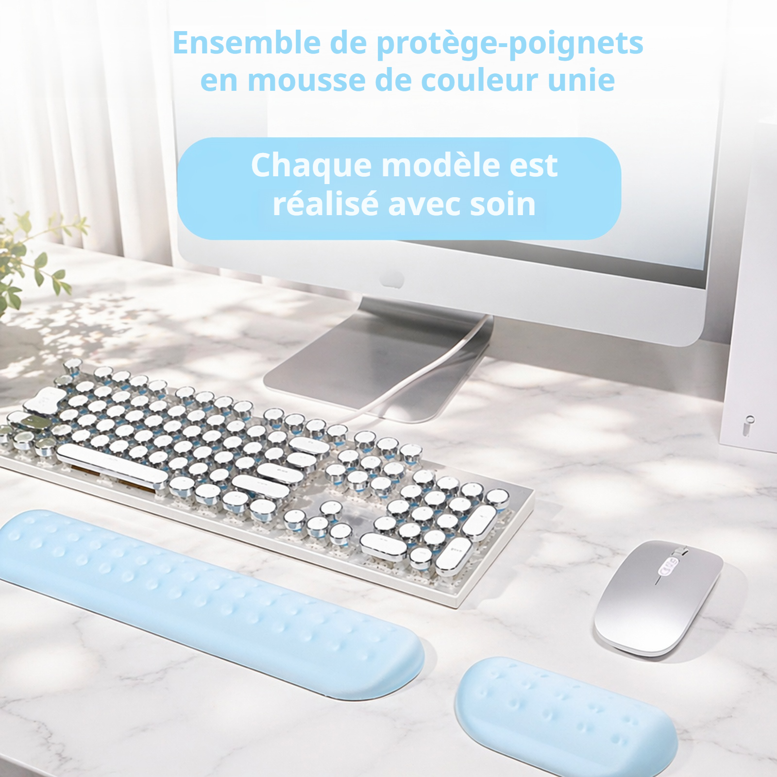 Repose-poignet ergonomique en mousse à mémoire de forme pour souris et clavier
