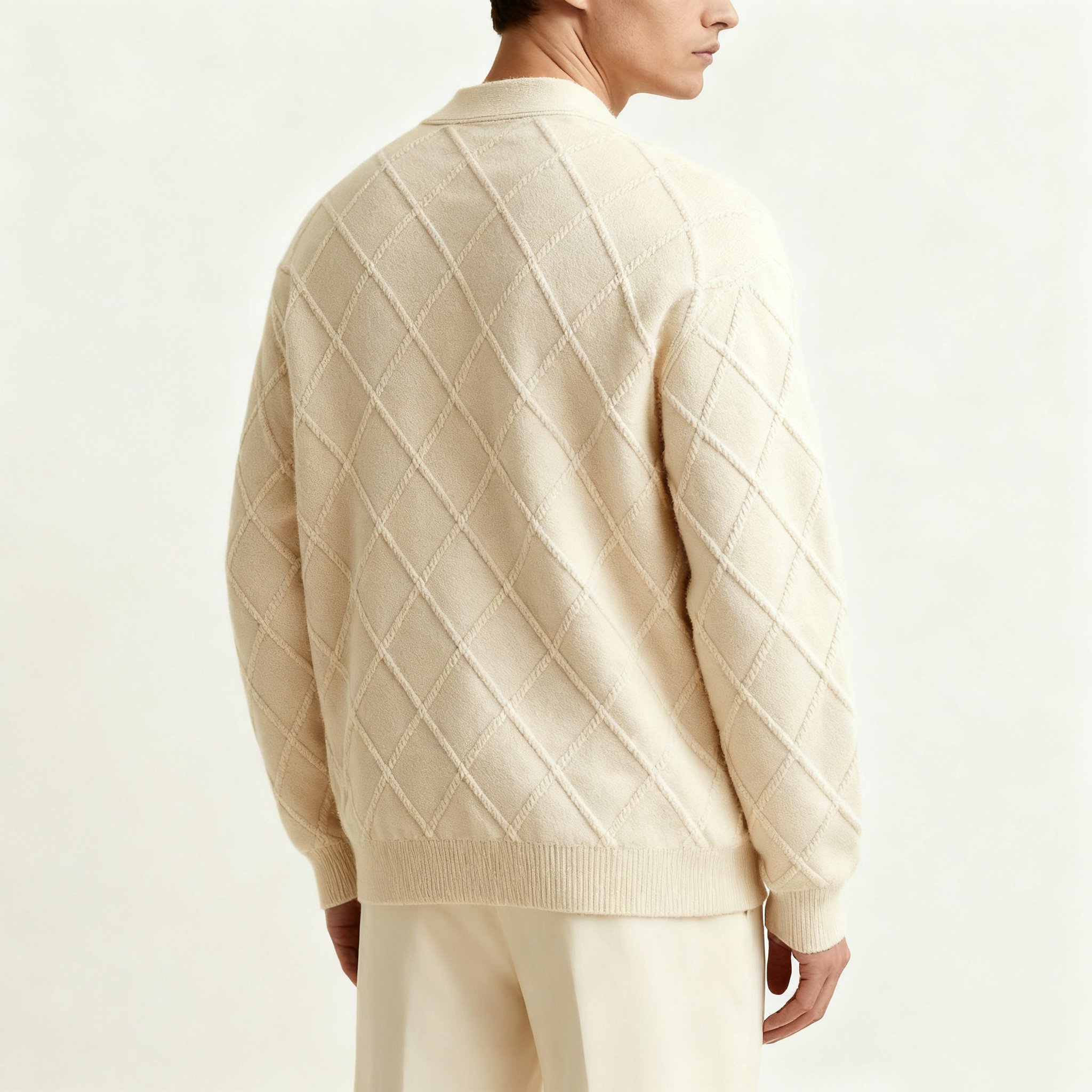 세련된 남성 니트 카디건 스타일링 예시