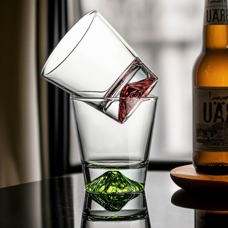  جبل فوجي أكواب زجاجية ملونة للثلج والويسكي