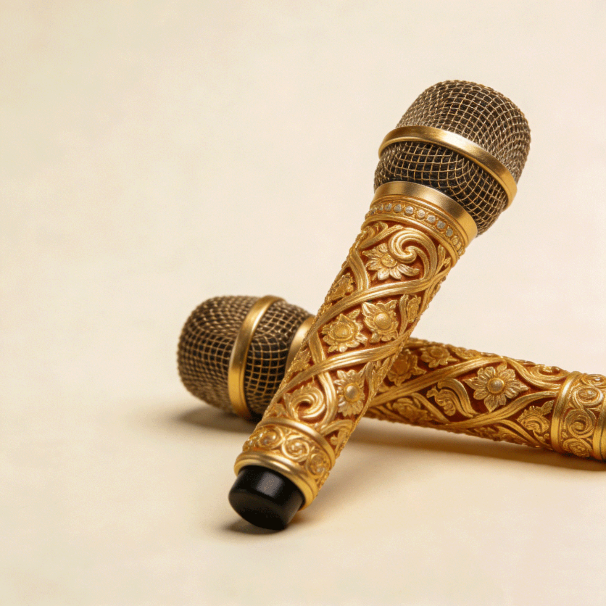 เซ็ตไมค์สีทองสุดหรู 2 ชิ้น