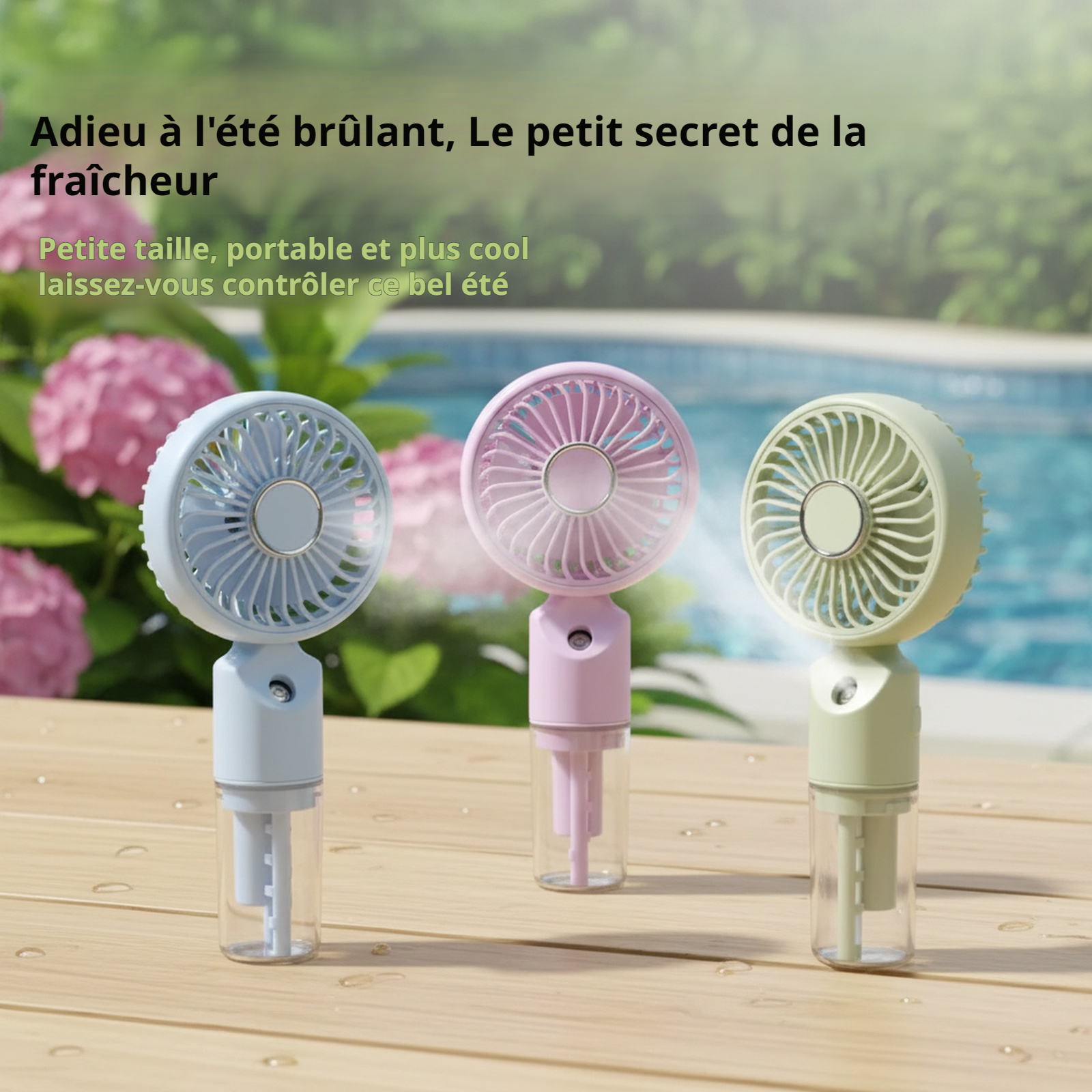 Ventilateur à pulvérisation portable, mini ventilateur de bureau rechargeable USB