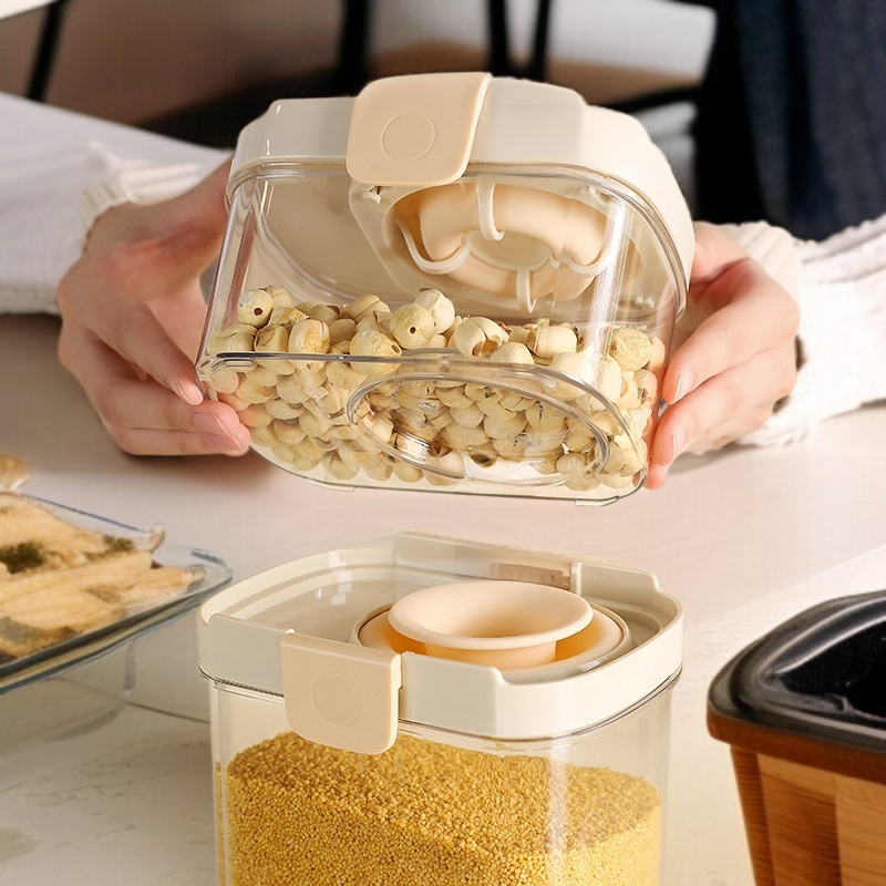가정용 방습 주방 수납 탱크 오곡 잡곡 수납 탱크 오픈 신축 실리콘 밀폐 잡곡 수납 탱크