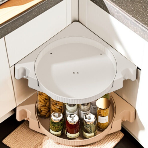 家庭用キッチン多機能ノーパンチスパイスラック 収納棚回転式フレーバーボトル棚
