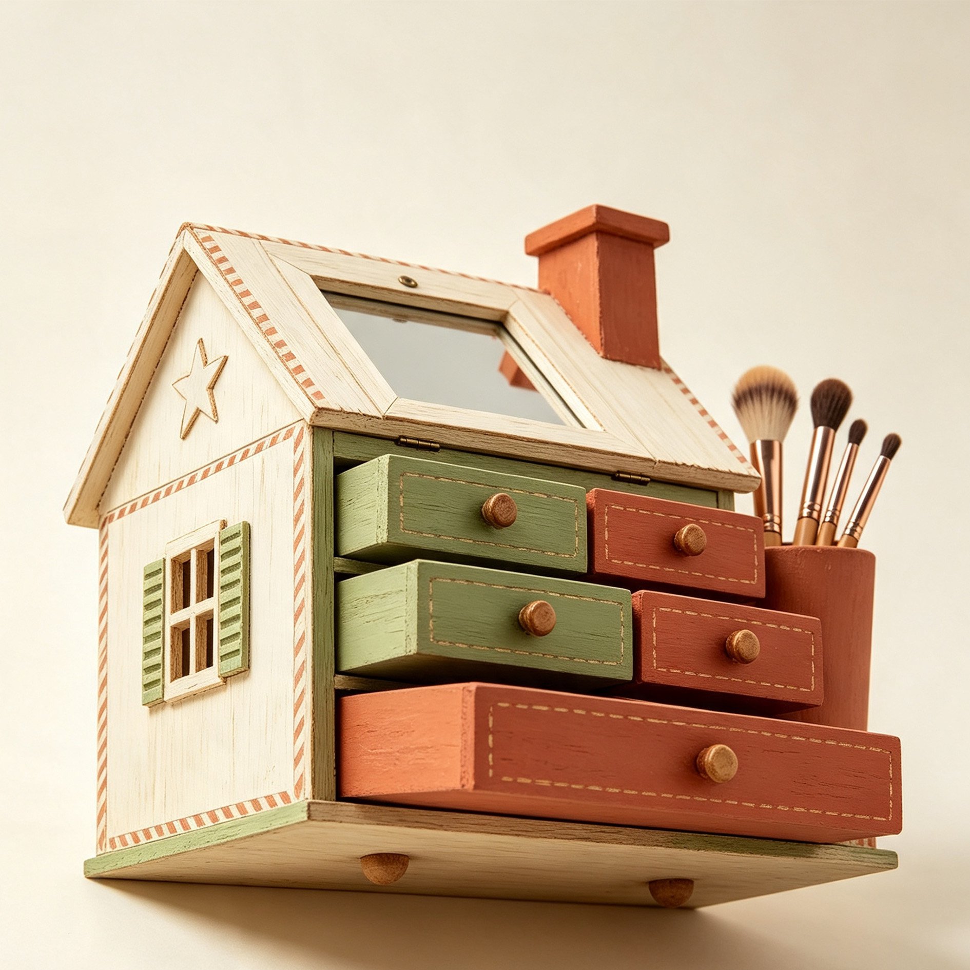 Country Cottage Makeup Storage Cabinet