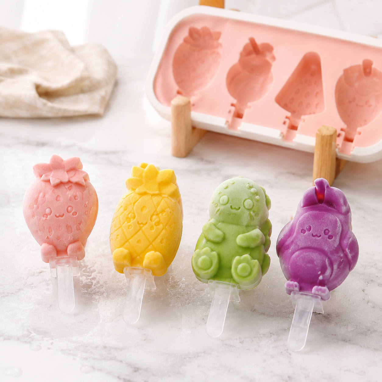 Silicone Popsicle & Ice Cream Molds, Homemade Cheese Stick Maker for Kids
