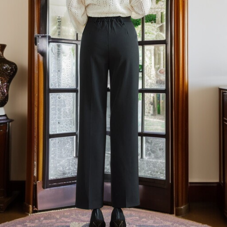 추동 여성 하이웨스트 일자 정장바지 프리미엄 드롭 정장 블랙 작업바지 패션 슬림 정장바지녀