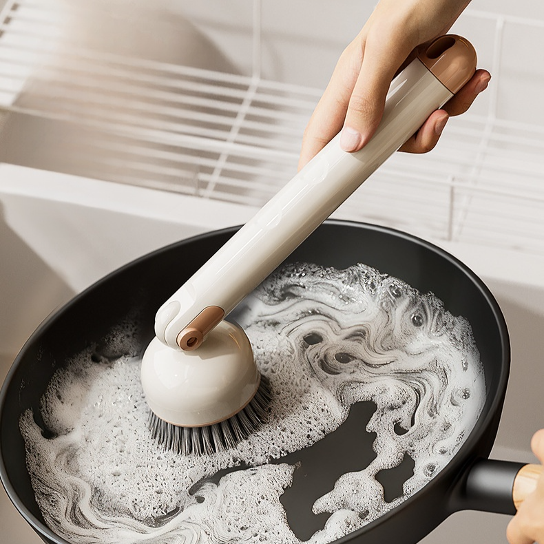 Cepillo de mango largo para lavar ollas de cocina doméstica 