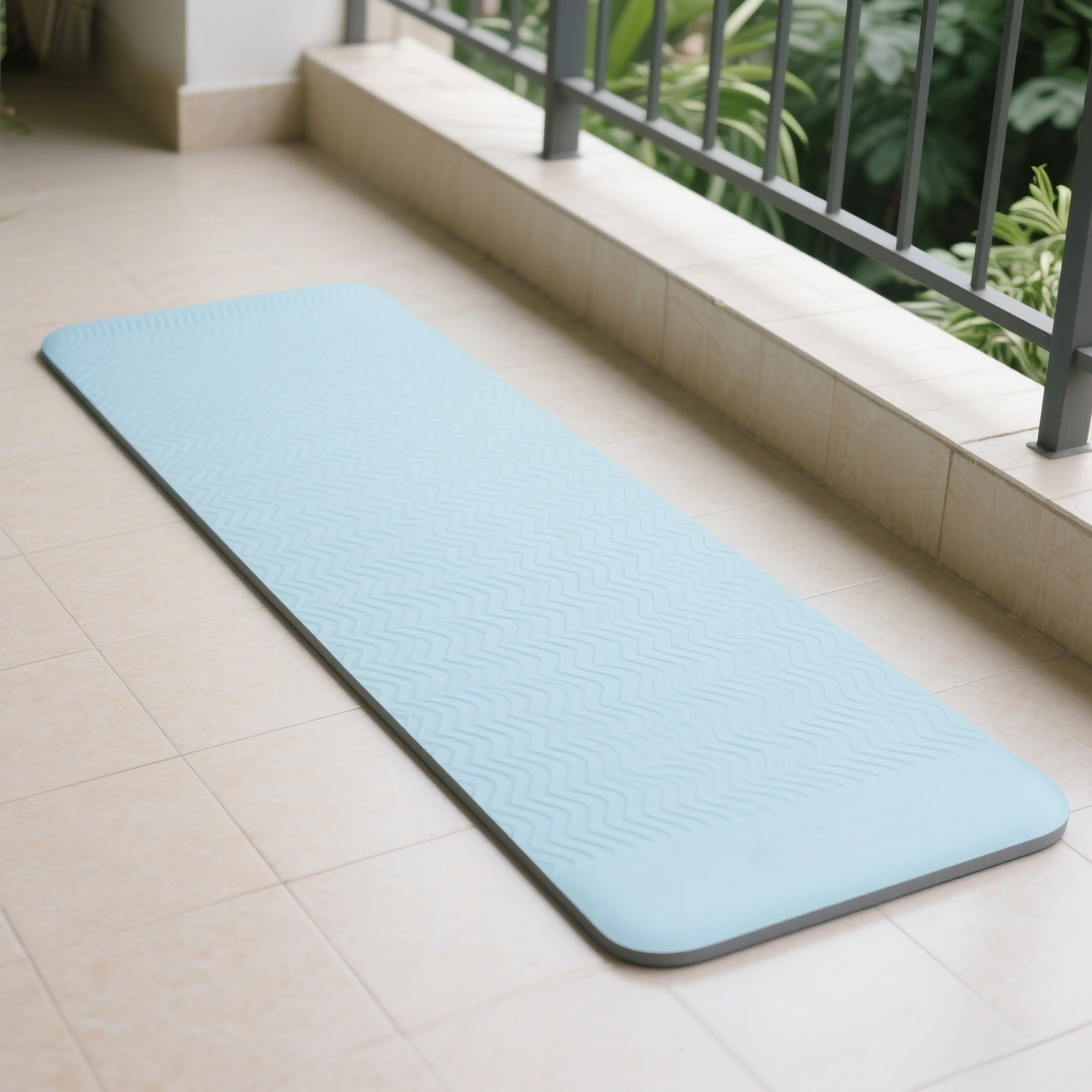 Non-slip rubber yoga mat for safe workouts