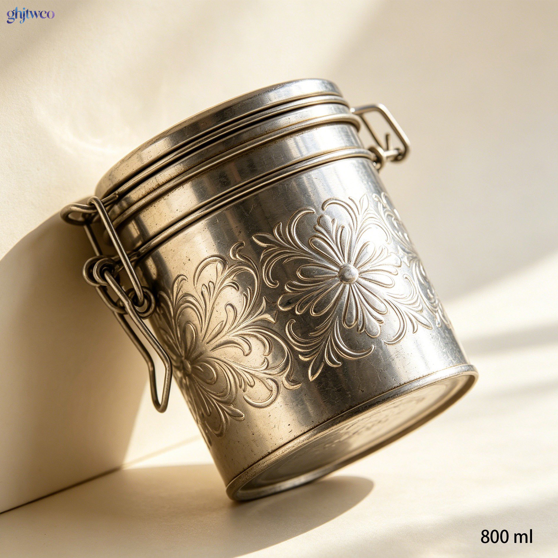 Stacked vintage metal tins for versatile organization