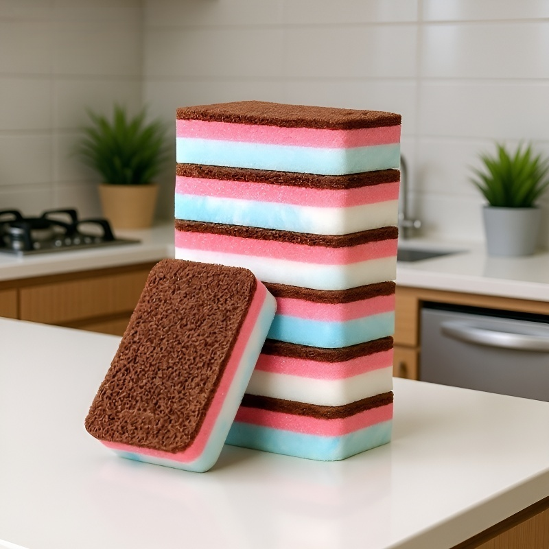 Reinigungsbürste mit langem Griff, Fleckenentferner-Schwamm, Küchenspülbürste und Topfspülbürste