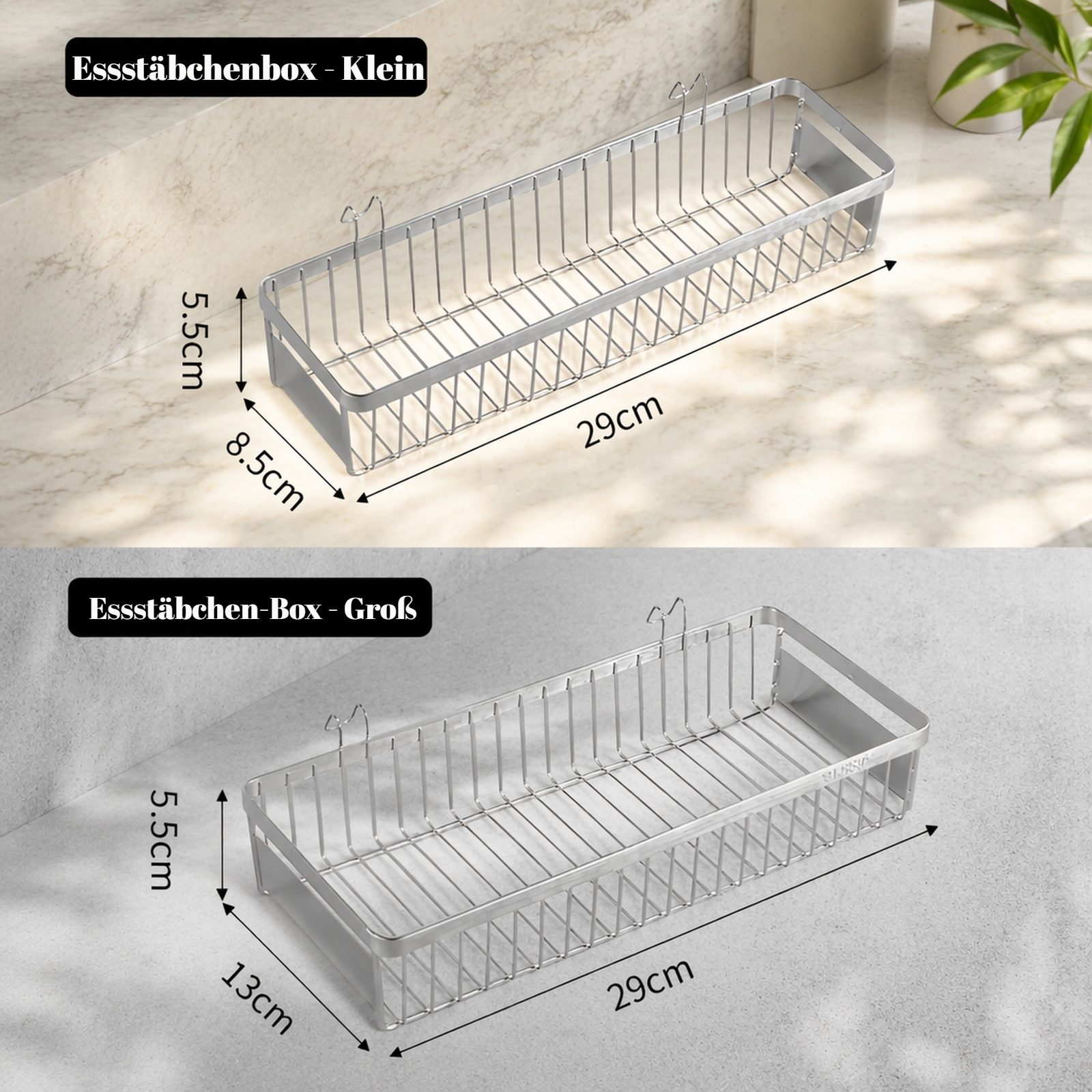 Küchen-Besteckhalter aus 304 Edelstahl, Aufbewahrungskorb für Essstäbchen, Messer und Gabel